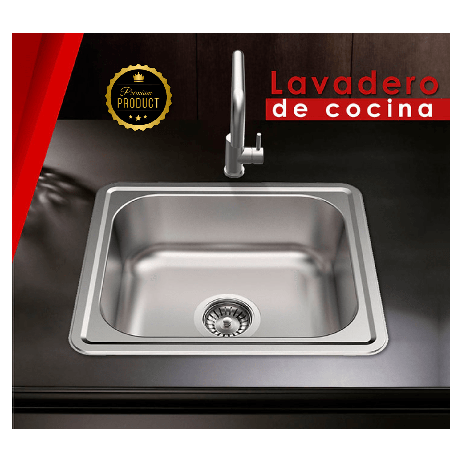 Lavadero para cocina 48cmx 42cm XM Satinado Acero Inoxidable