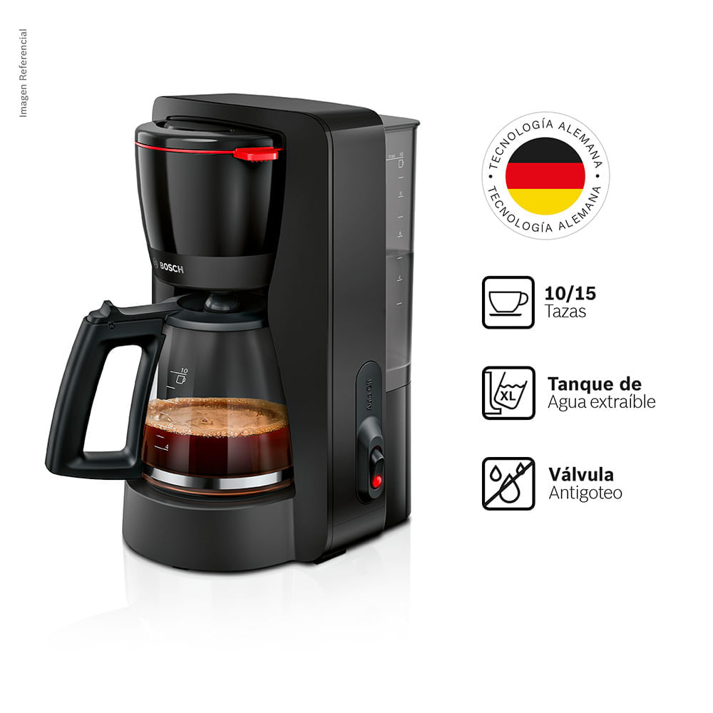 Cafetera De Goteo Bosch Mymoment 10/15 Tazas Negra - TKA2M113