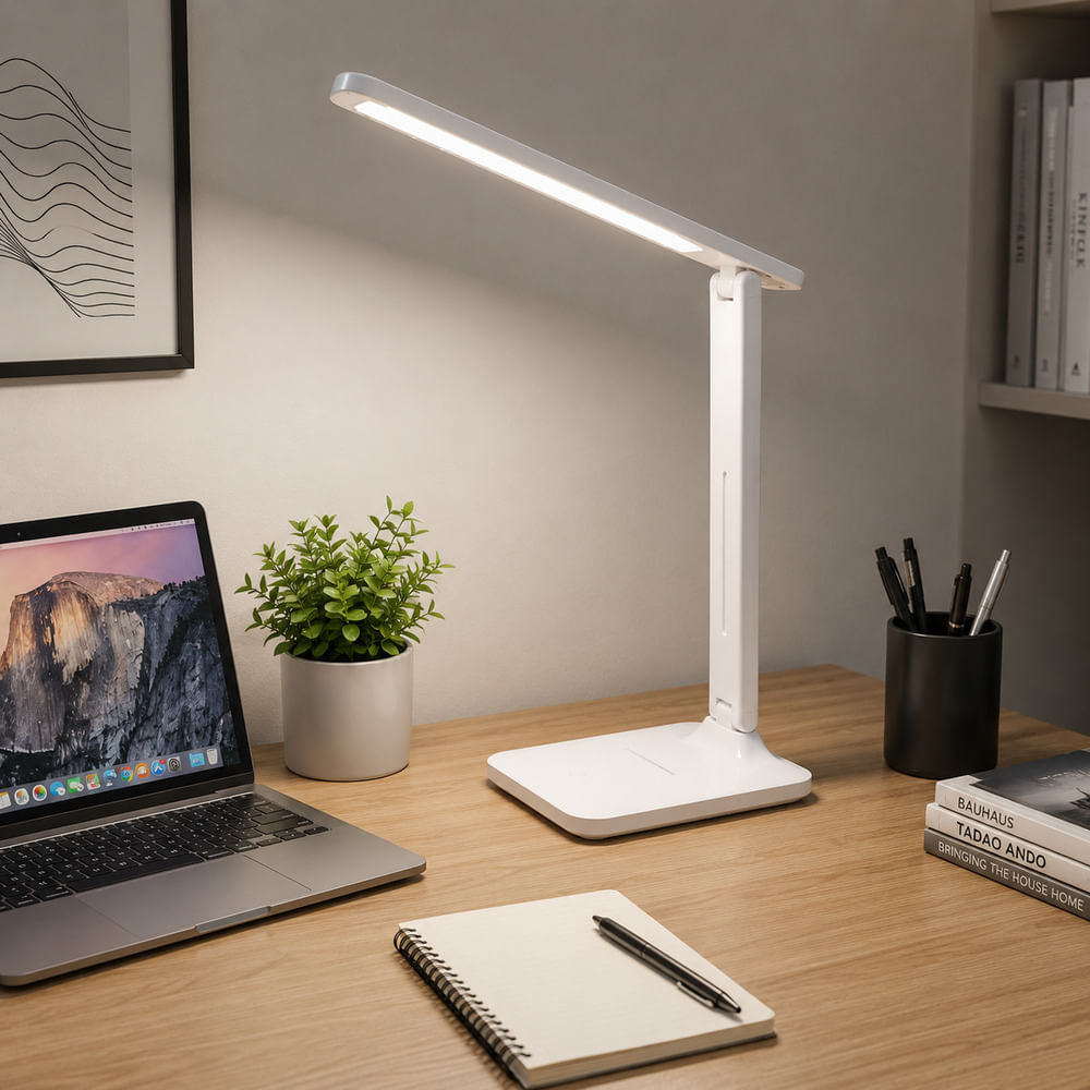Lámpara De Escritorio USB Touch Minimalista Sofisticada Escritorio Celular Blanco