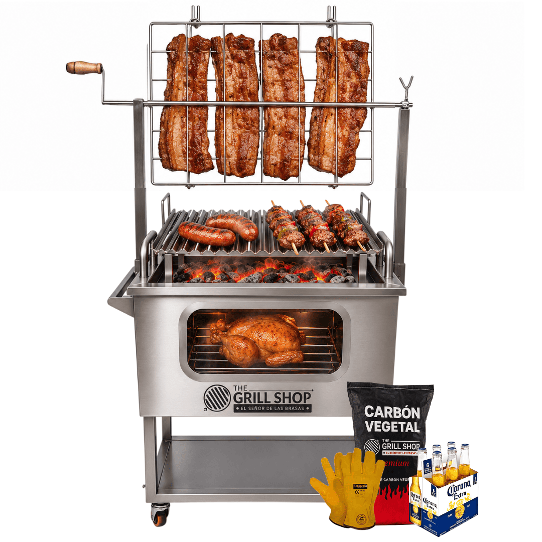 Caja China Mediana 3 en 1 con Visor Cerveza Carbon Guantes