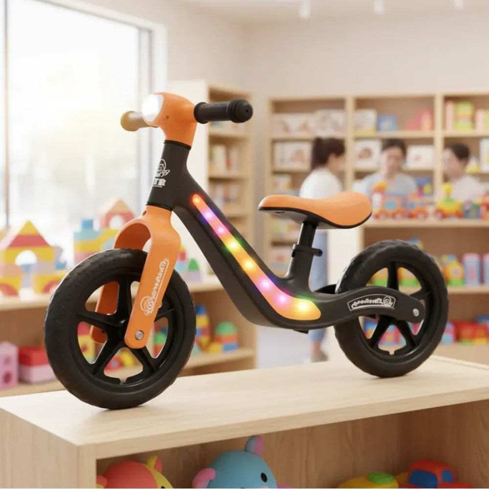 Bicicleta de Equilibrio para Niños con Luces LED y Música Na