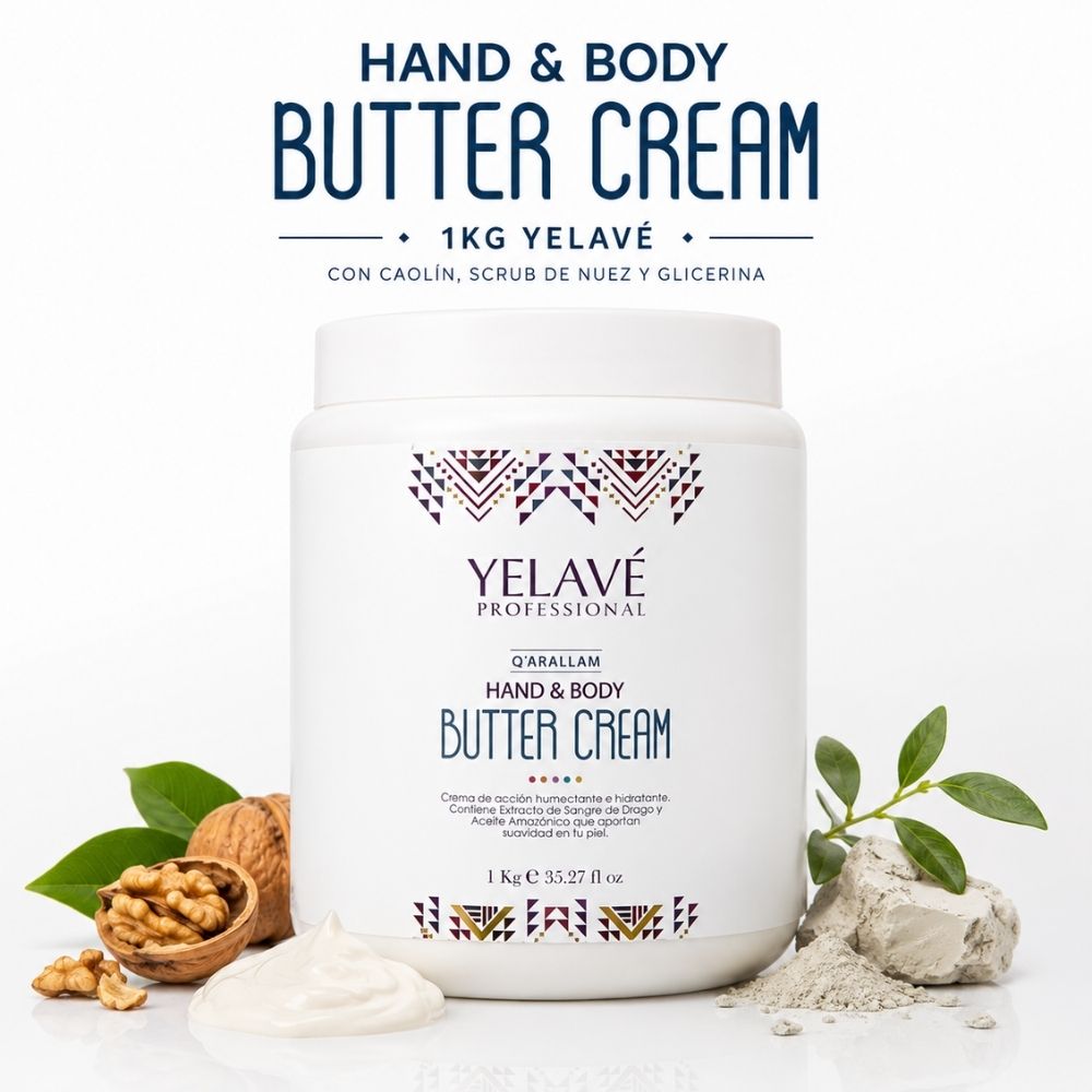 HAND & BODY BUTTER CREAM 1KG YELAVÉ HAND Y BODY BUTTER CREAM 1KG YELAVÉ