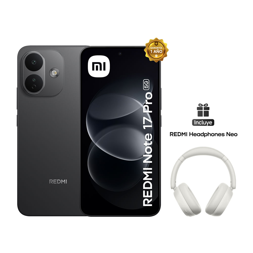 Celular Note 17 Pro 5G 6+256GB Black + Headphones White