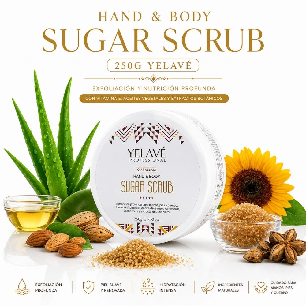 HAND Y BODY SUGAR SCRUB 250G YELAVÉ
