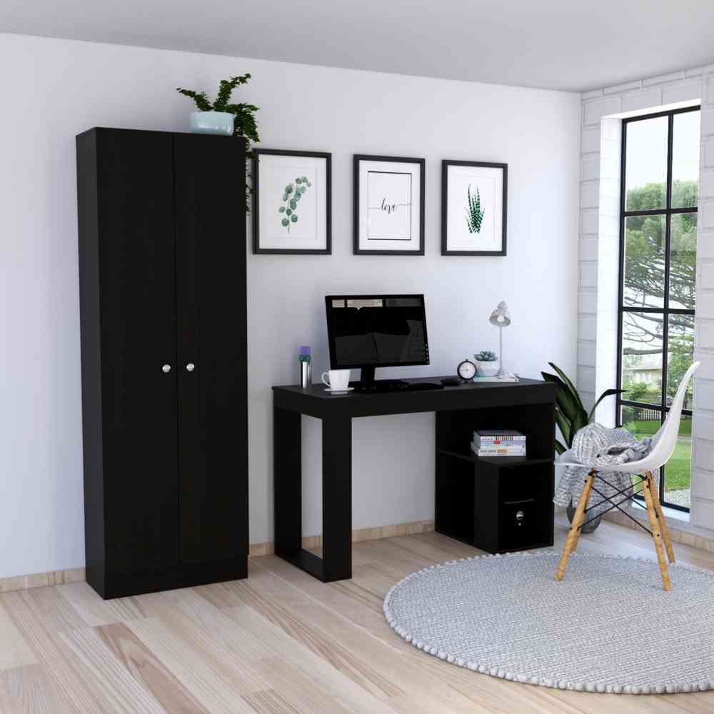Combo Office 25 Escritorio +Closet Oficina-Wengue