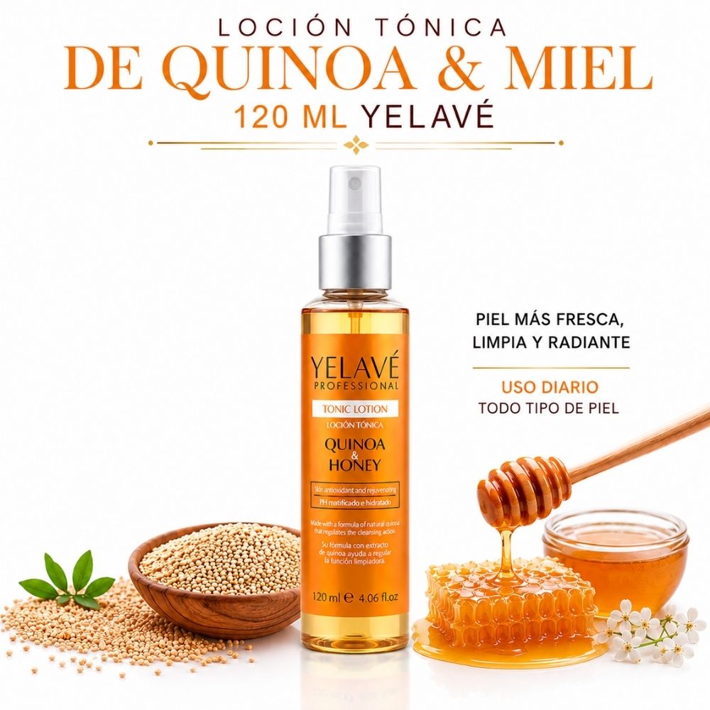 LOCIÓN TÓNICA DE QUINOA & MIEL 120ML YELAVÉ LOCIÓN TÓNICA DE QUINOA Y MIEL 120ML YELAVÉ