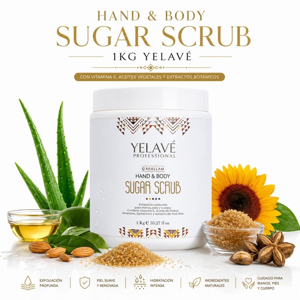 HAND Y BODY SUGAR SCRUB 1KG YELAVÉ