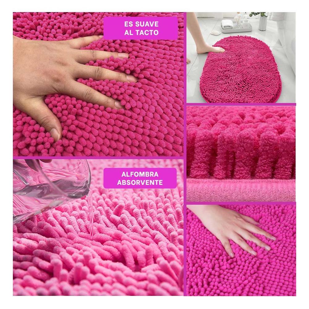 Superficie Ovalada de Microfibra 40x60cm Fucsia para Bano y Tocador