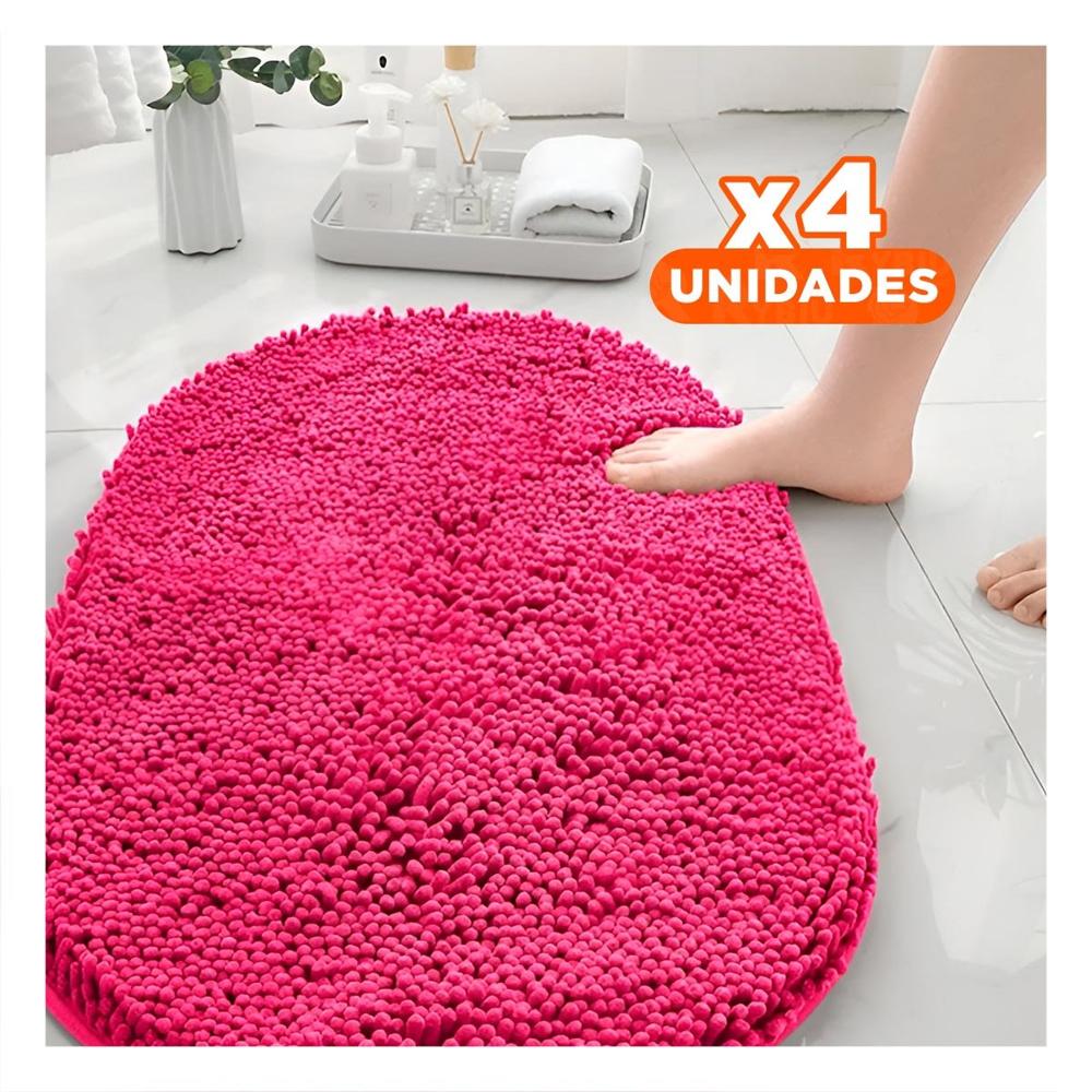 Pack4 Concepto Ovalado de Microfibra 40x60cm Fucsia para Piso Interior Y Papel Regalo