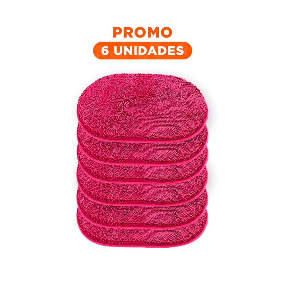 Pack6 Detalle Ovalado de Microfibra 40x60cm Fucsia para Decorar Bano