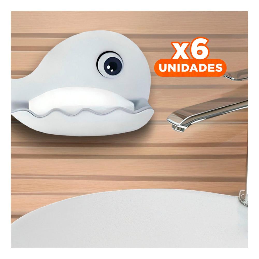 Pack6 Bandeja Ballena para Hogar Estilo Decorativo Blanco y Plomo Moderno Y Regalo Sticker