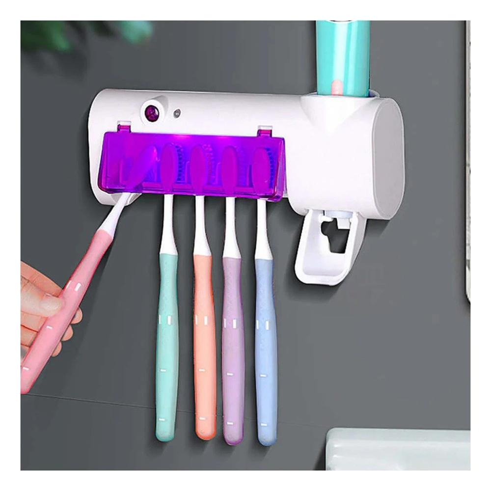 Purificador de Cepillos Dental con Luz Violeta y Dispensador Blanco Y Papel Regalo
