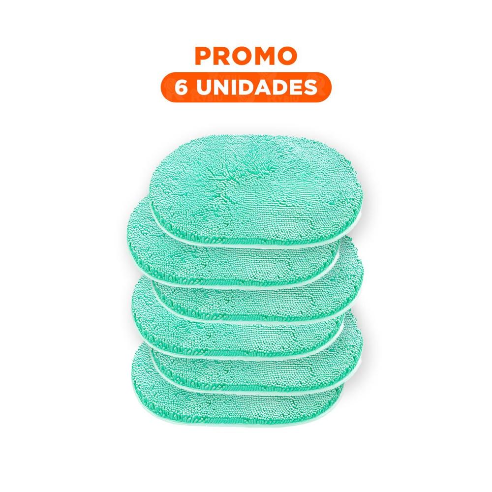 Pack6 Revestimiento Decorativo Ovalado de Microfibra 40x60cm Turqueza Hogar