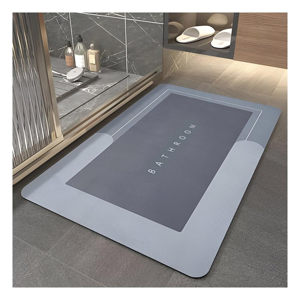Esterilla Rectangular Azul para Bano Hogar con Acabado Sobrio y Funcional Y Regalo Sticker