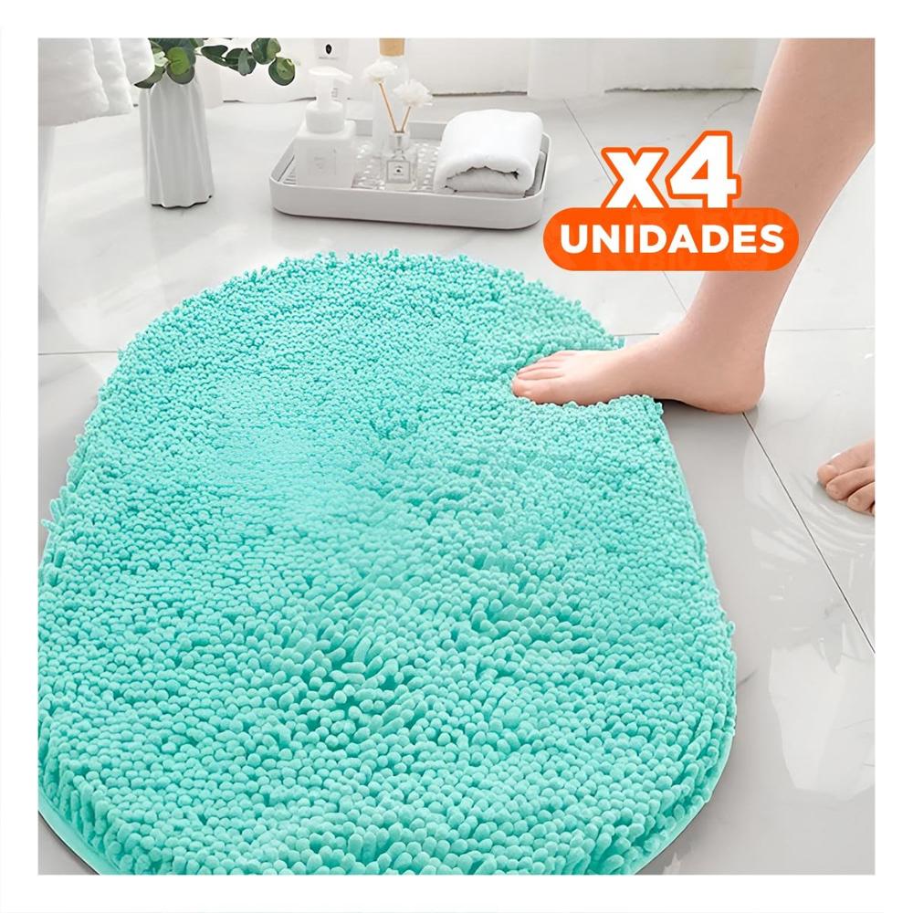 Pack4 Articulo Decorativo Ovalado de Microfibra 40x60cm Turqueza Interior