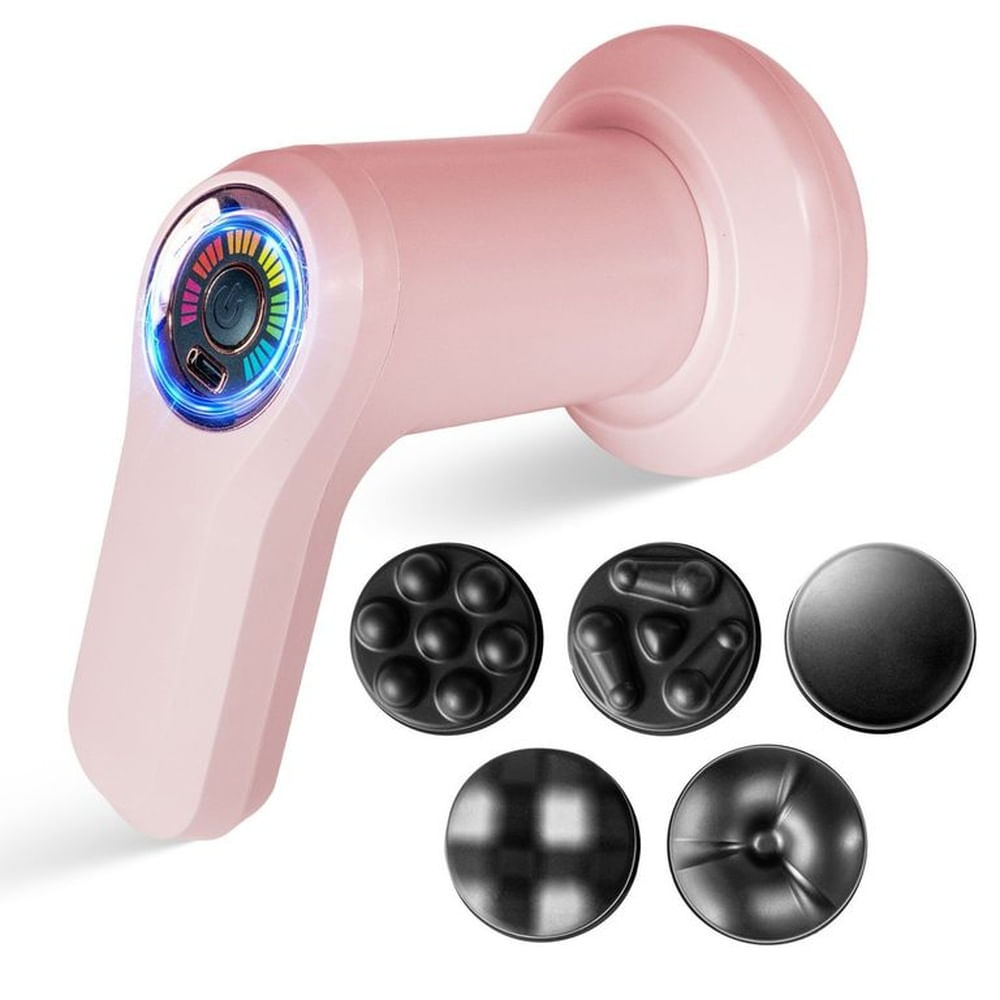 Masajeador Vibropercutor Corporal USB con 5 Cabezas y 6 Velocidades