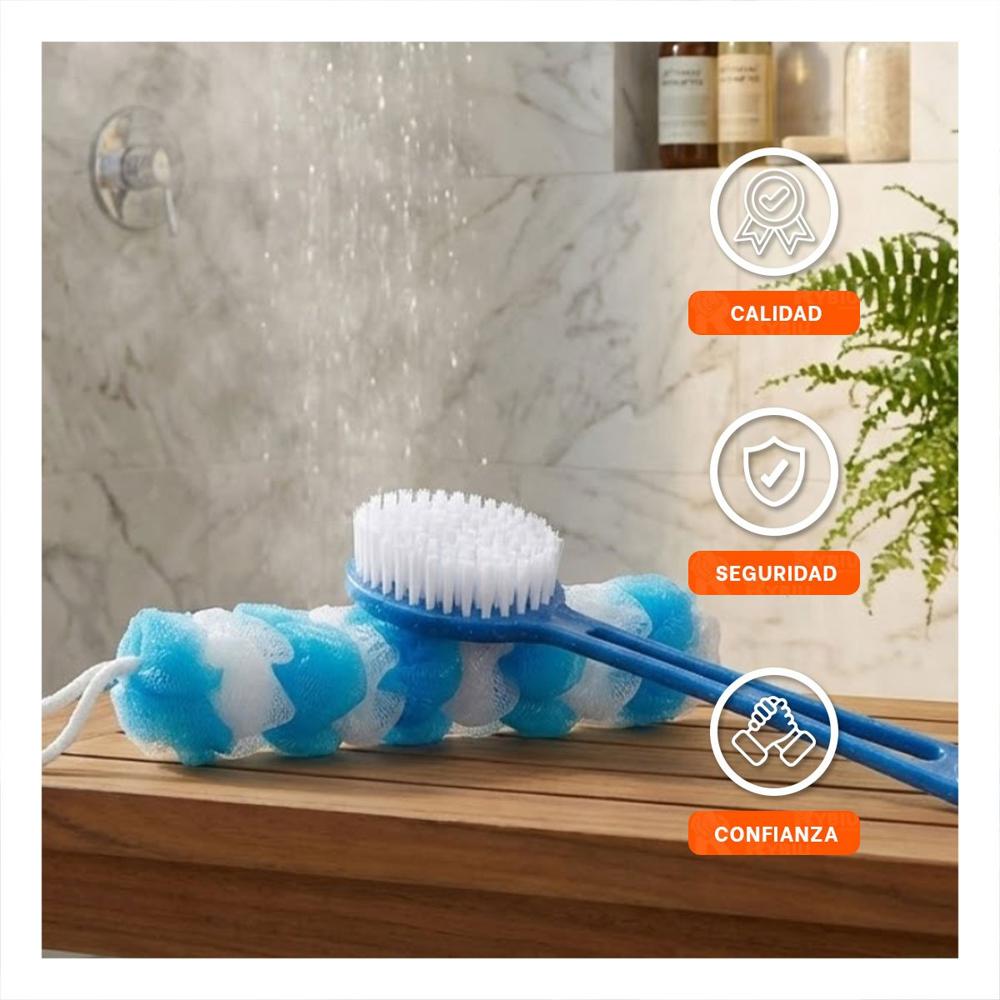 Kit de Higiene Personal para Ducha con Esponja y Cepillo en Celeste Y Papel Regalo