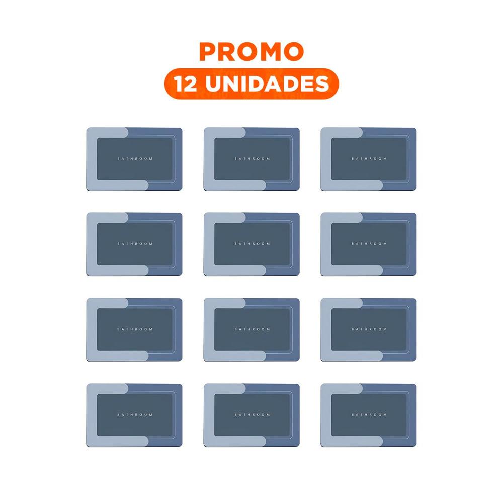 Pack12 Presentacion Rectangular Azul para Bano Hogar con Imagen Sobria Y Regalo Sticker