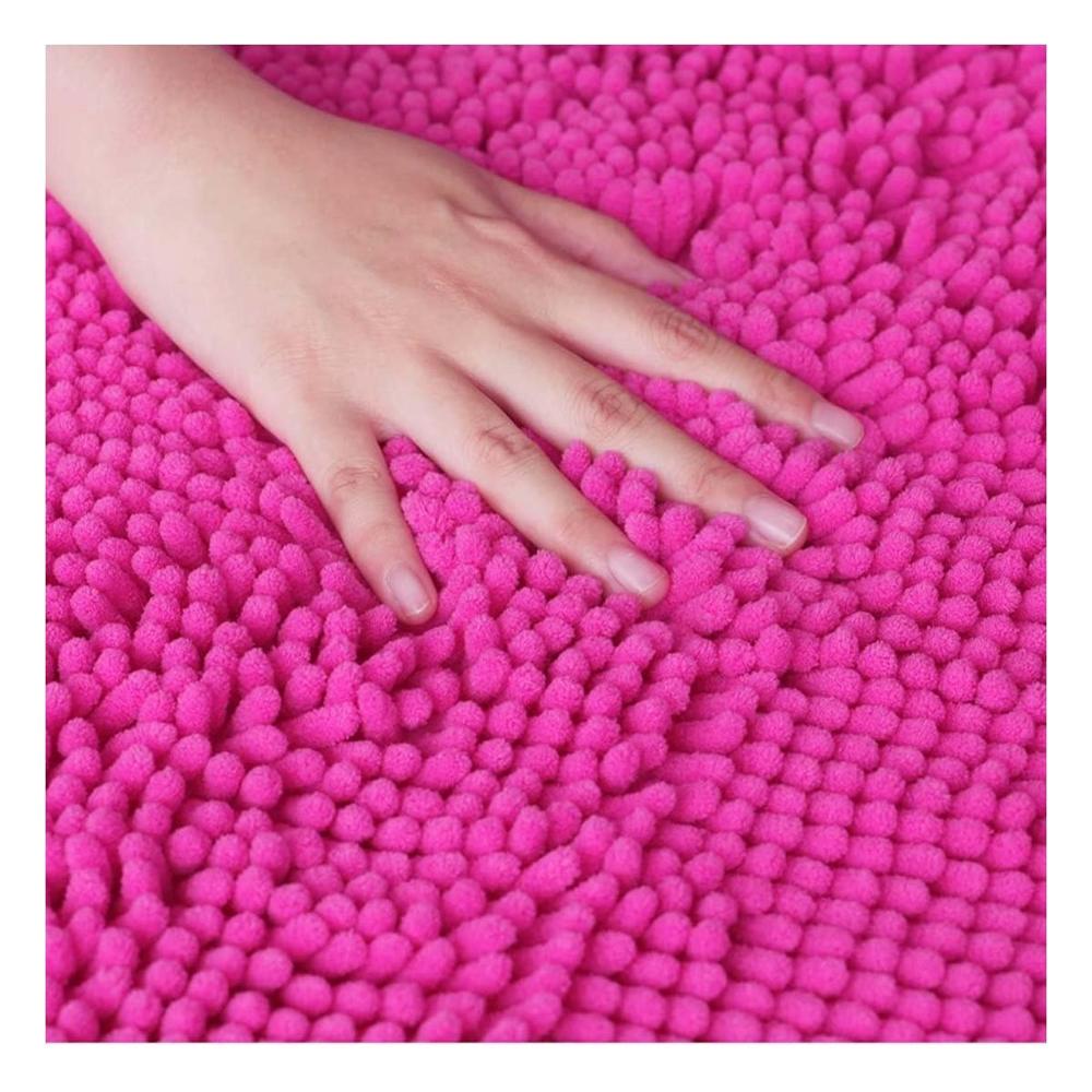 Piso Ovalado de Microfibra 40x60cm Fucsia Suave para Uso Diario Y Papel Regalo