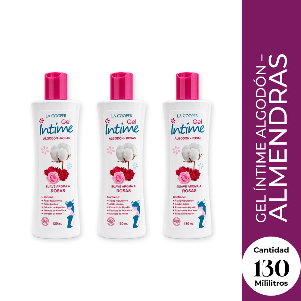 La Cooper Gel Intimo Algodon Y Rosas 130 Ml 3 Unidades