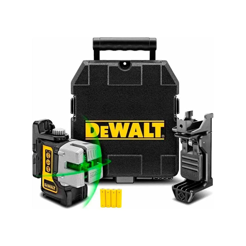 Nivel Láser Dewalt Dw089cg De 3 Líneas Verdes 20 Metros