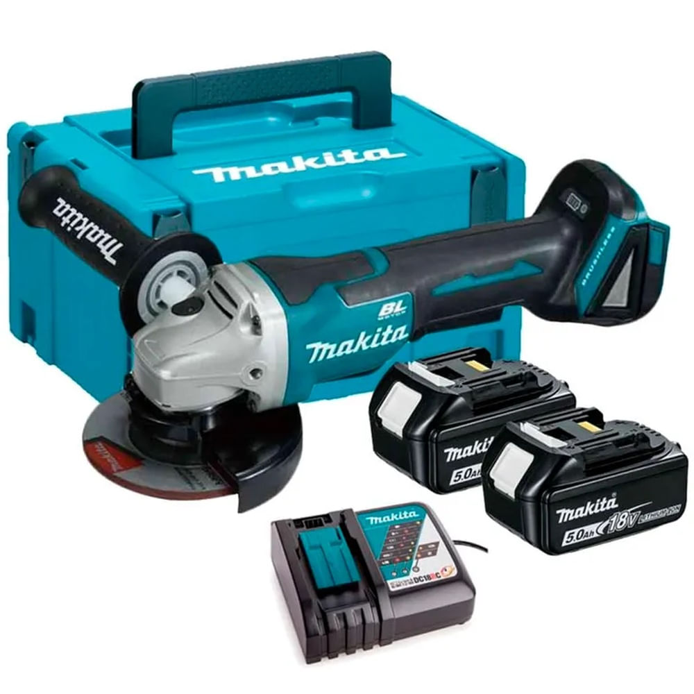 Amoladora Esmeril Makita 4 12” 18V BL DGA458RTJ 2 Bat 5.0Ah