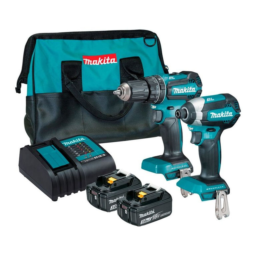 Kit Makita Taladro DHP485 + Impacto DTD153Z 18V + 2 Baterías DLX2283S