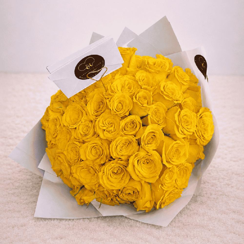 Ramo 100 rosas clasicas amarillas