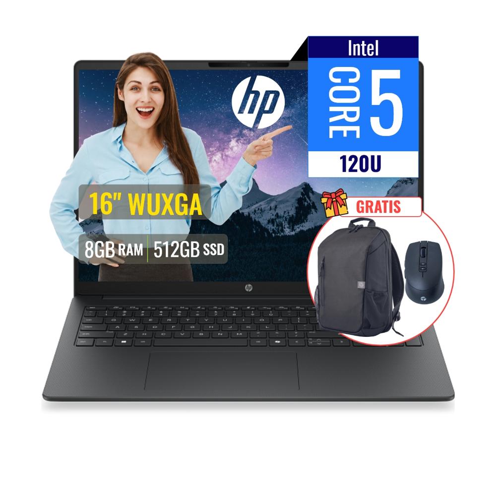 Combo Laptop HP 200 G2i Intel Core 5 120U 8GB DDR5 512GB SSD 16 WUXGA + Mochila y Mouse D61LDATK