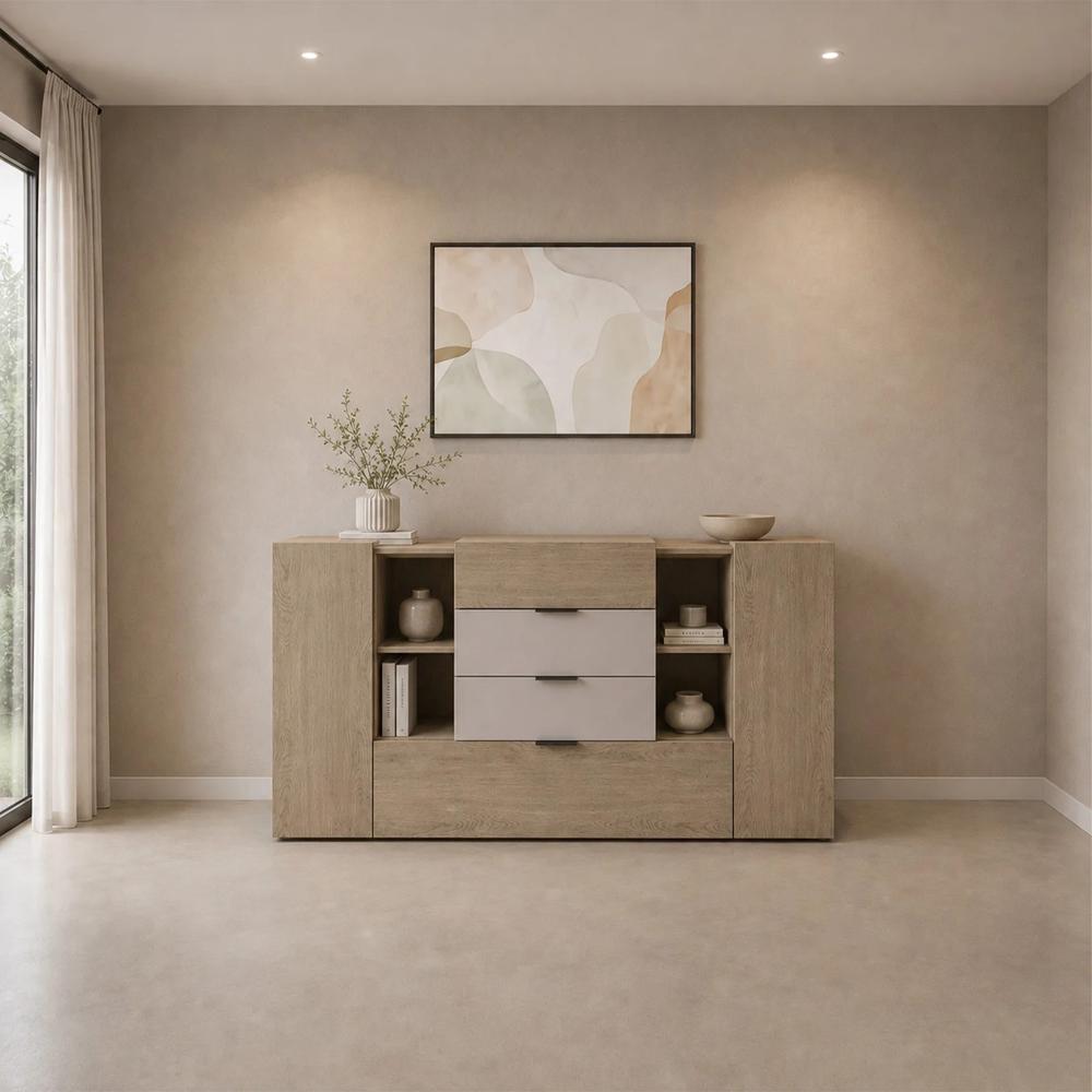 APARADOR YERAI 2 PUERTAS 4 CAJONES CENIZA CAPRI 160CM