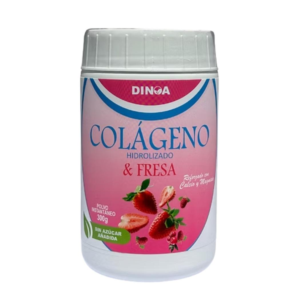 Colágeno Hidrolizado con Fresa  Dinoa Cápsulas 300g - Piel- Cabello- Uñas