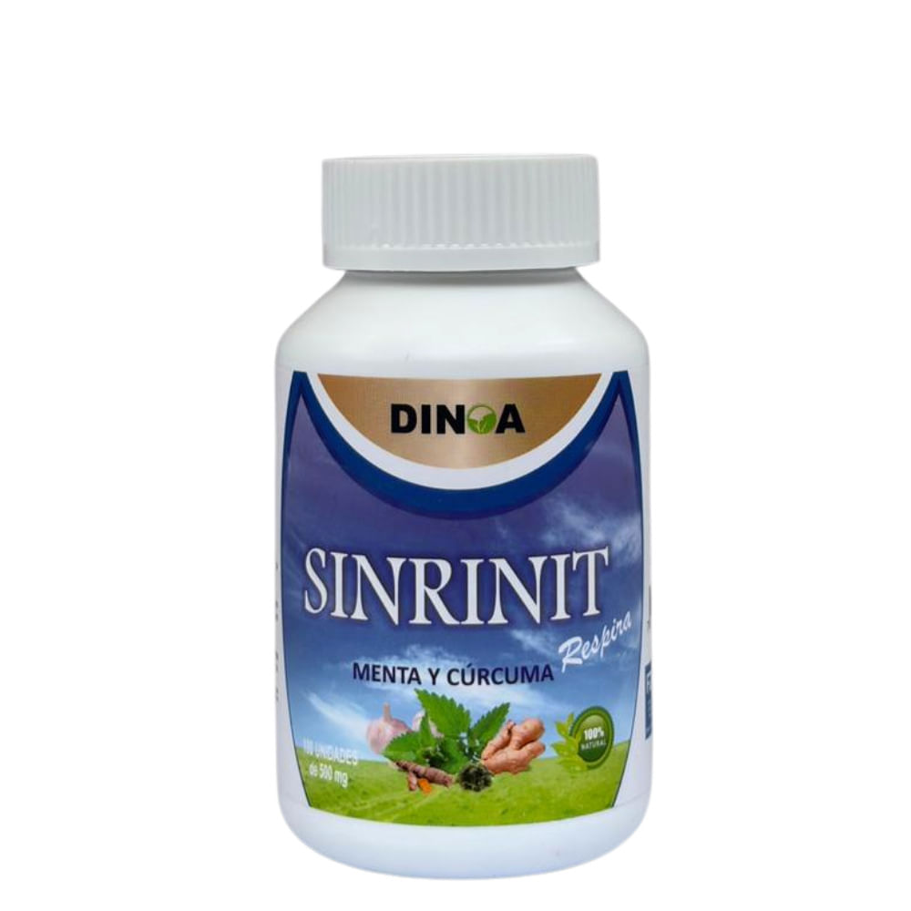 Sinrinit Dinoa  Cápsulas 100 - Menta y Cúrcuma - Bienestar Respiratorio -Descongestión Natural