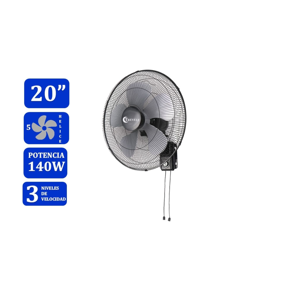 Ventilador de pared 20 TREVELY VT-2016 -140W