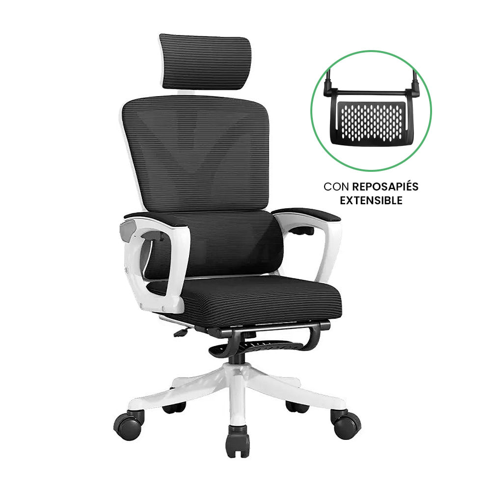 Silla Giratoria Evox CT258R con Reposapiés para Escritorio y