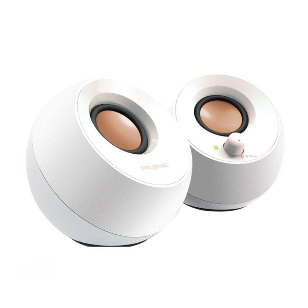 Parlante Creative Pebble 2.0 4.4w 3.5mm Usb-Power Blanco