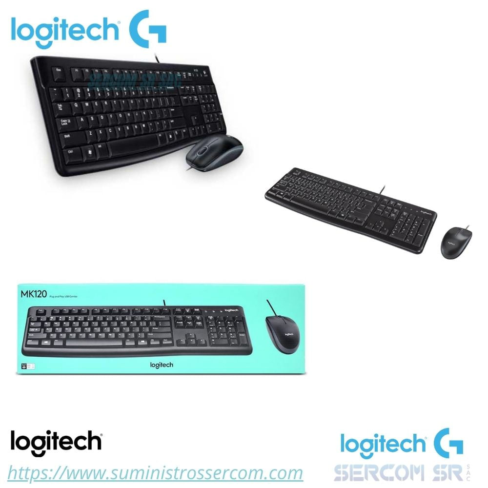 TECLADO LOGITECH  MOUSE MK120 USB SP BLACK