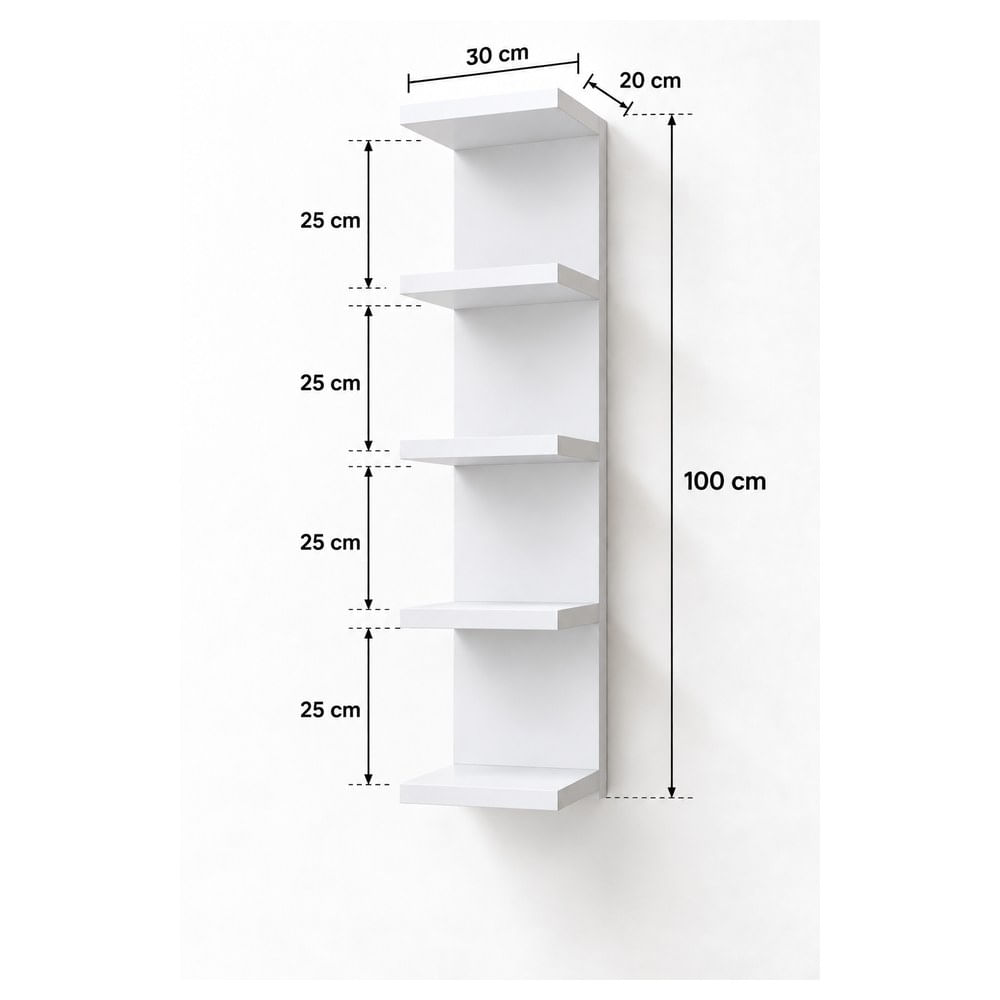 Zapatera de melamine 100x30x20x1.8 cm Blanco