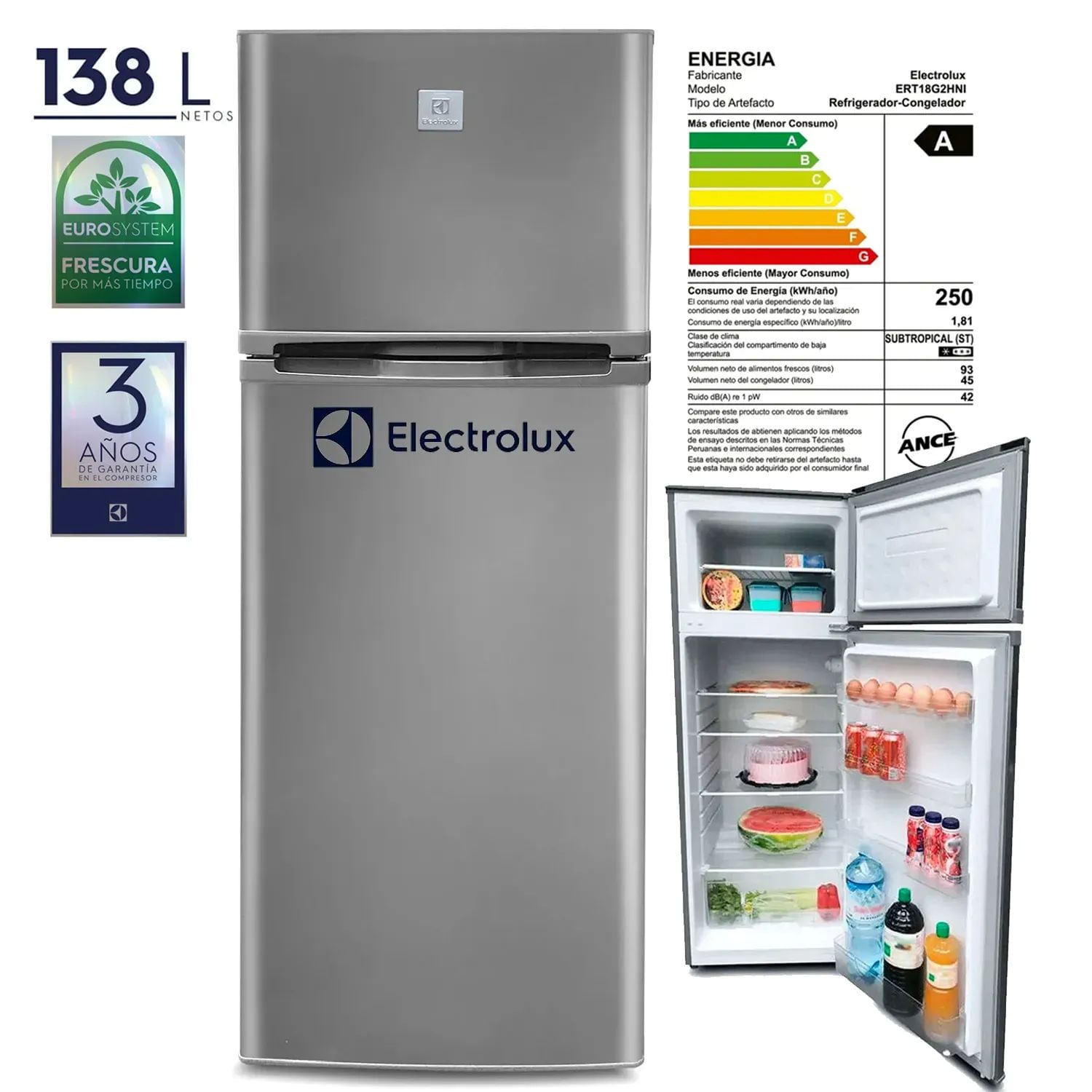 Refrigeradora Electrolux Frost Top Mount ERT18G2HNI 138LT