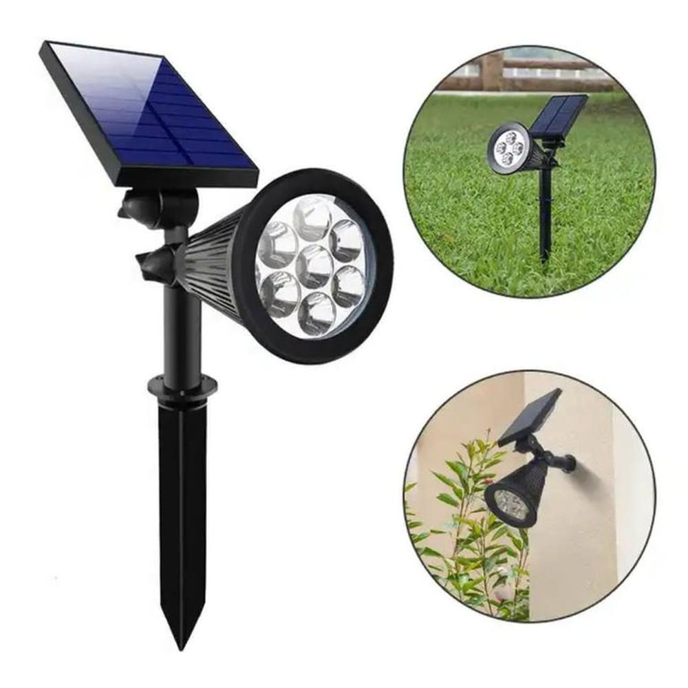Focos Solares 7LED Exteriores Luz LED Solar Iluminación Paisaje Impermeable Decoración de Jardín