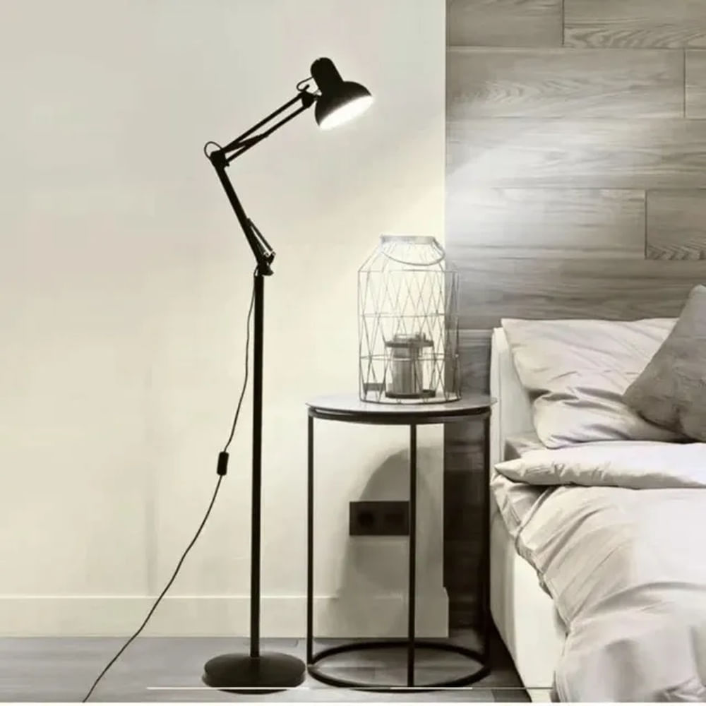 Lámpara de Piso Moderna 1.70m con Brazo Plegable 180° - Ideal para Lectura y Escritorio