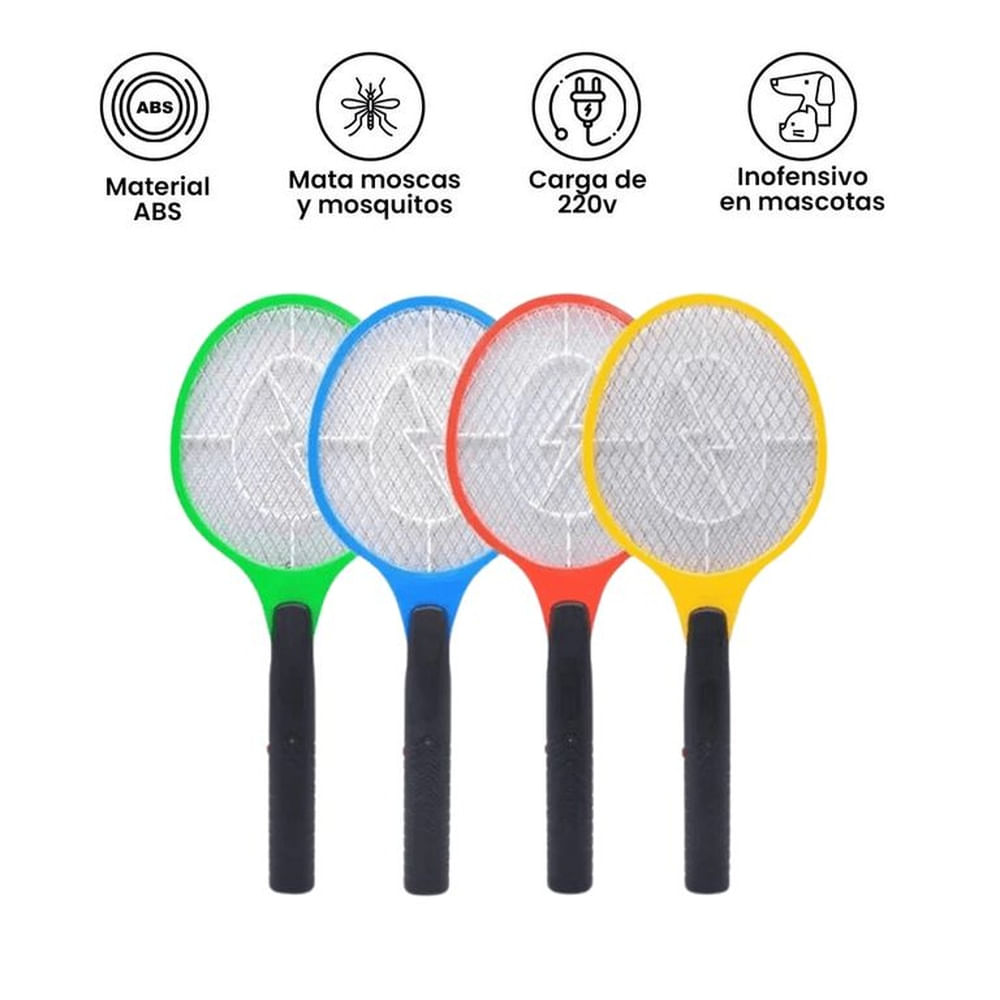 Pack x3 Raquetas Matamoscas Eléctrica Exterminador de Mosquitos