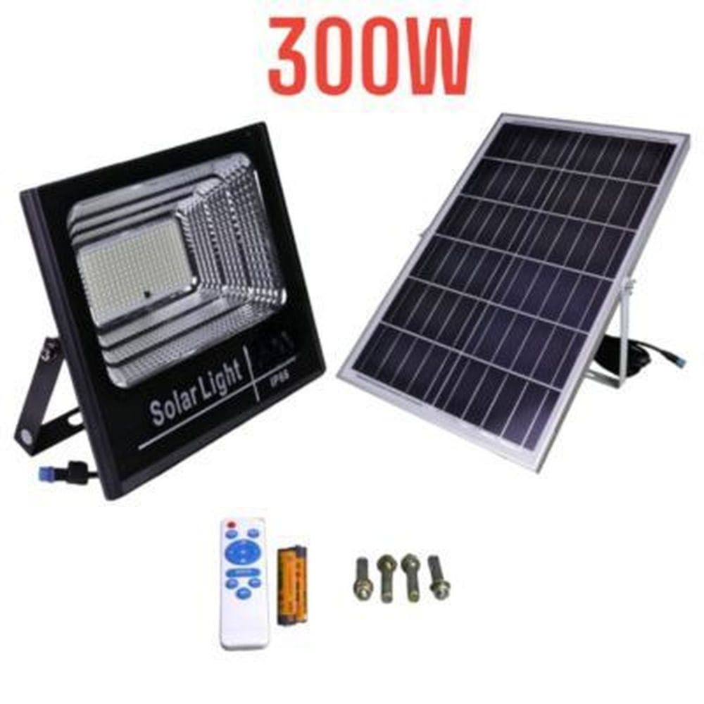 Reflector Solar Led 300Watts con Panel Solar Exteriores
