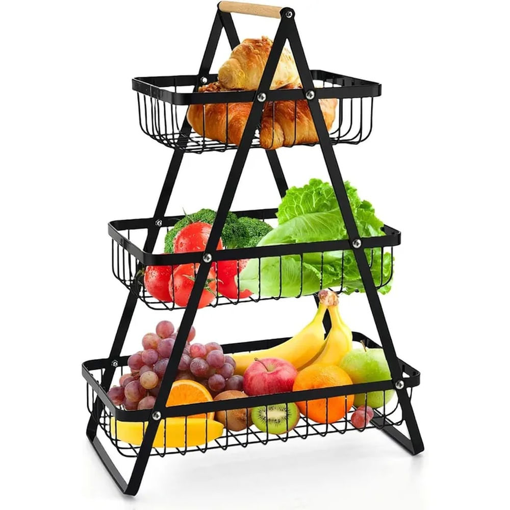 Organizador Multiuso de 3 Pisos para Frutas, Verduras y Snacks