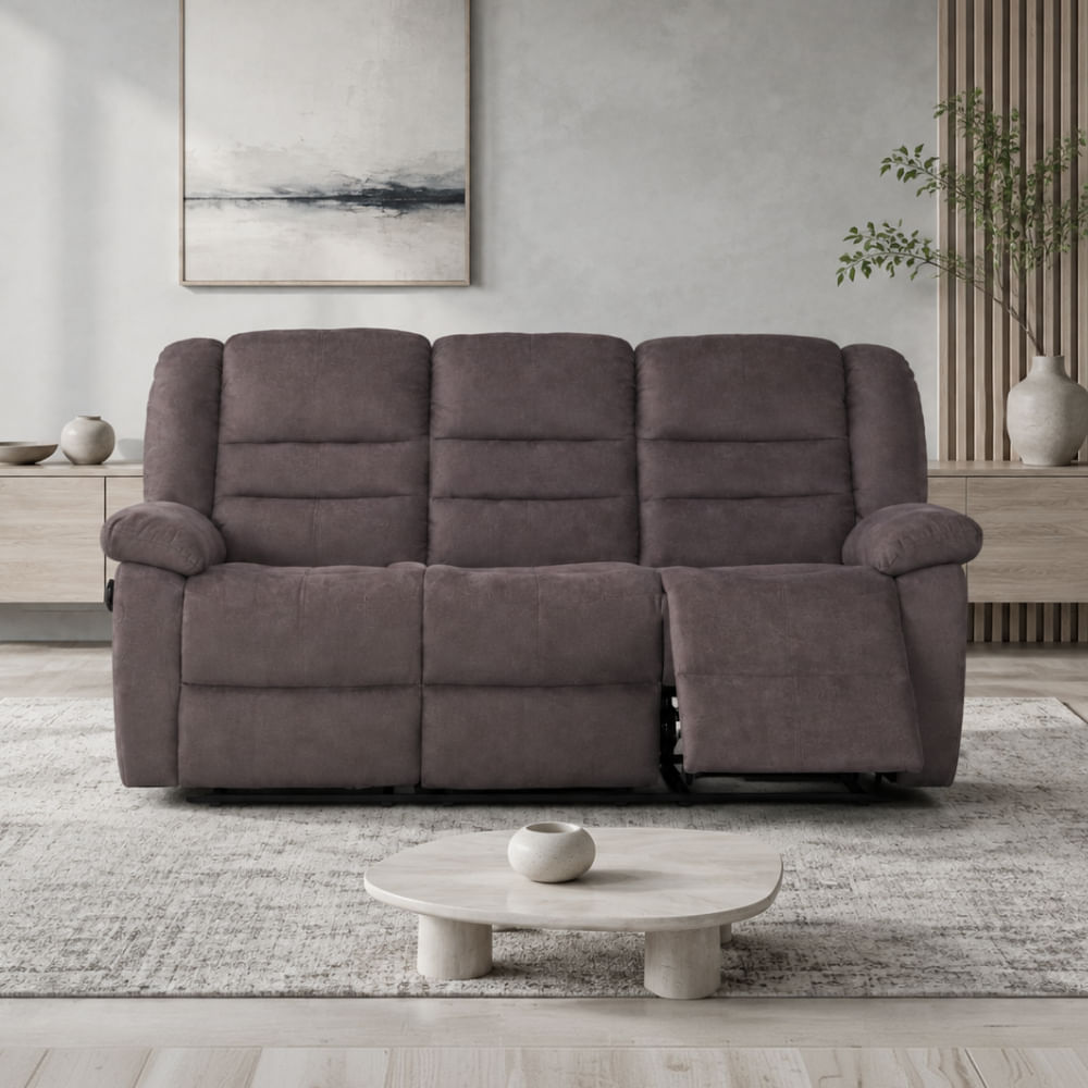 Sillón Reclinable 3 Cuerpos Gianluca Chocolate Manual