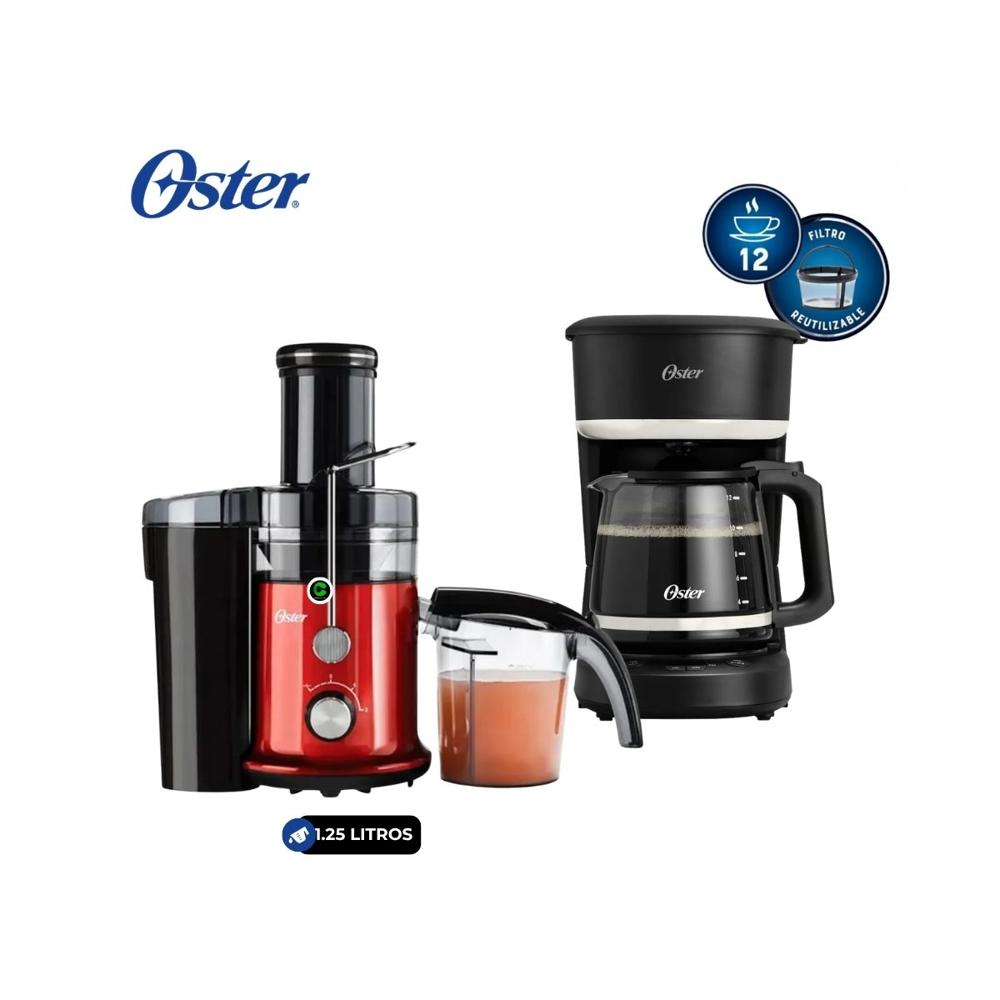 Combo Extractor de Jugos FPSTJE320R de 600 W y Cafetera Programable 12 Tazas