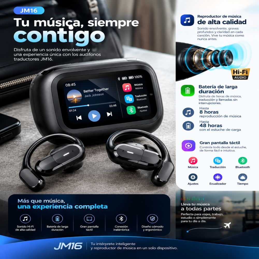 audífonos traductor premiun inalámbricos bluetooth