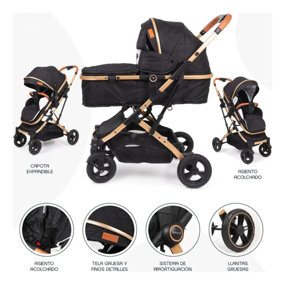 Coche Moises Para Bebe Grand Evos Black