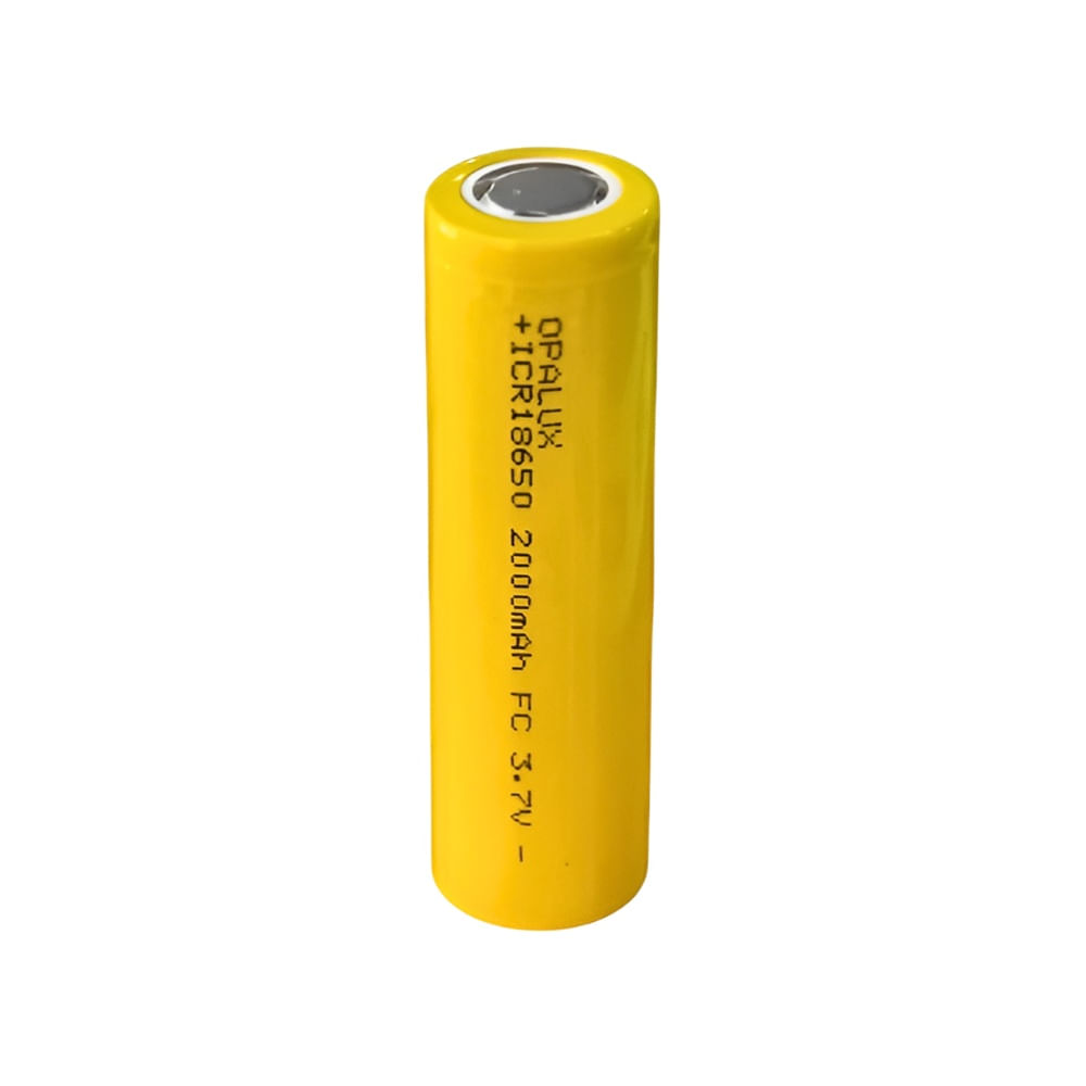 Batería Litio Recargable 18650 S/Pin 2000mAh 3.7V Opalux ICR 18650 Amarillo