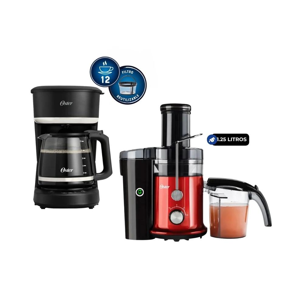 Combo Extractor de Jugos FPSTJE320R de 600 W y Cafetera 12 Tazas BVSTDCP121B