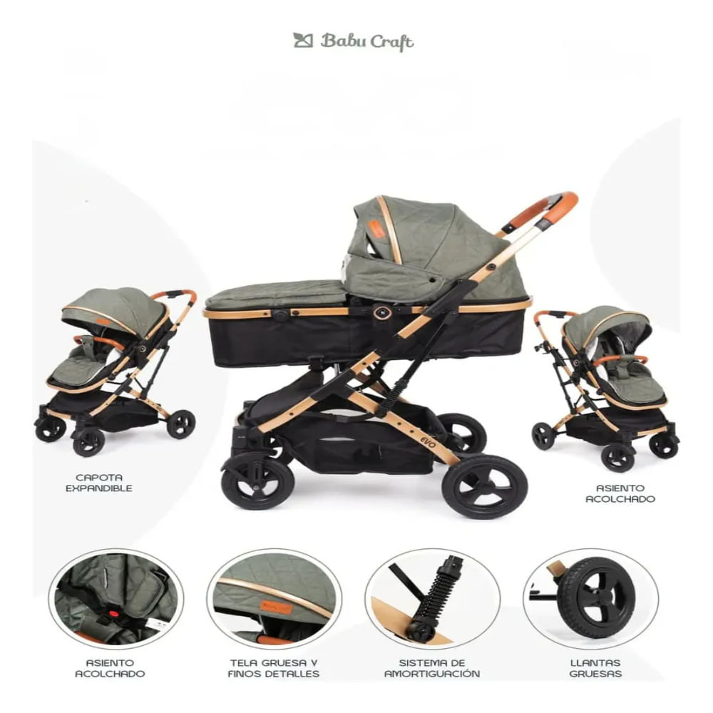 Coche Moises Premiun Grand Evos Green